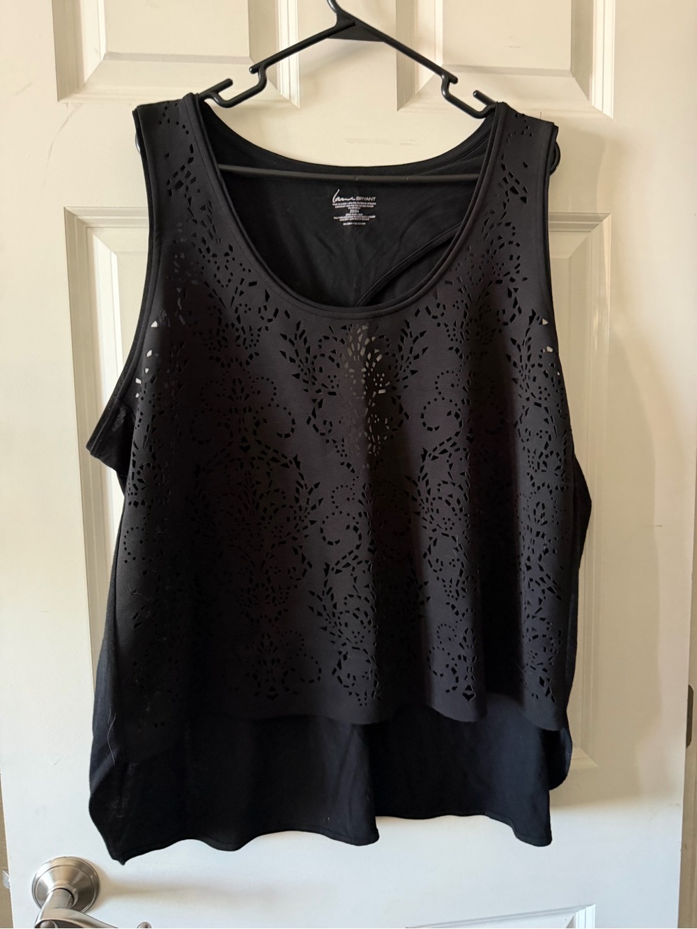 Black Laser-Cut Tank Top - Lane Bryant